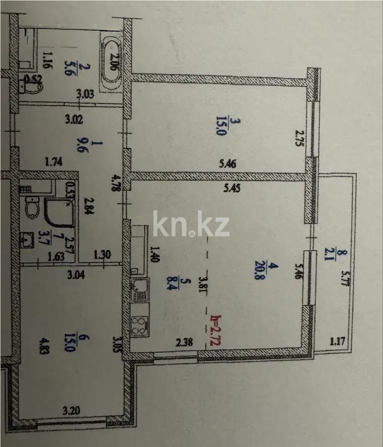 Продажа 3-комнатной квартиры, 85 м², ул. Жамбыла, дом  118 в Алматы - фото 4