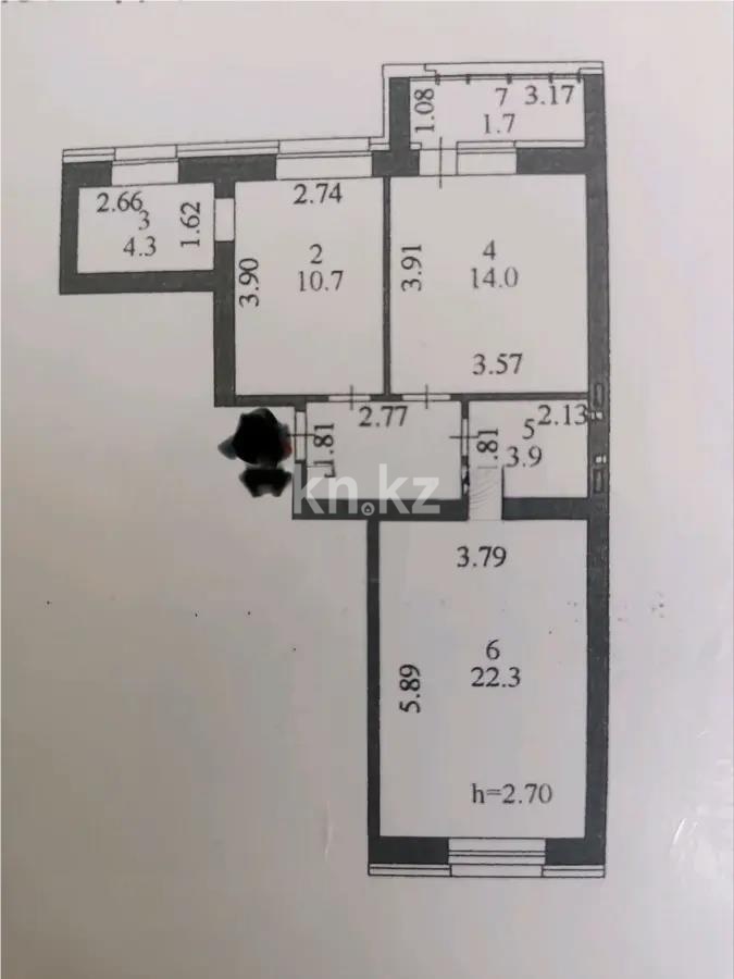 Продажа 2-комнатной квартиры, 62 м² в Астане