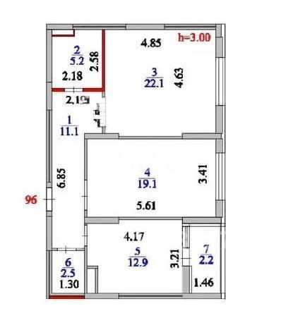 Продажа 2-комнатной квартиры, 75.1 м² в Астане - фото 3