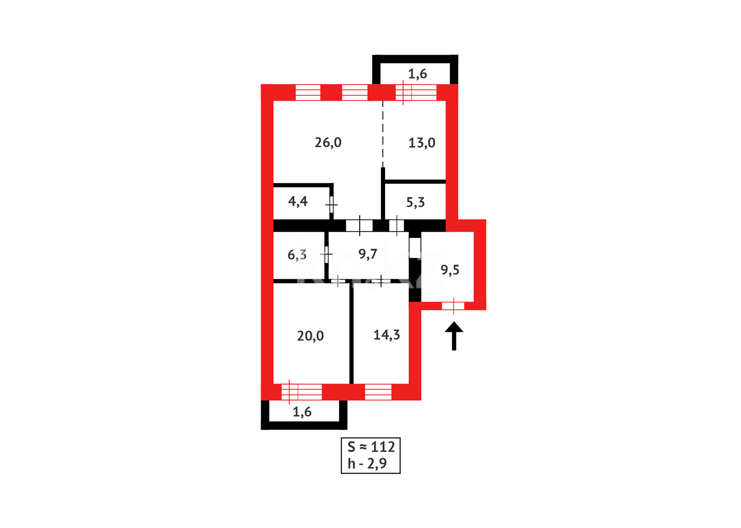 Продажа 3-комнатной квартиры, 112 м² в Караганде - фото 20