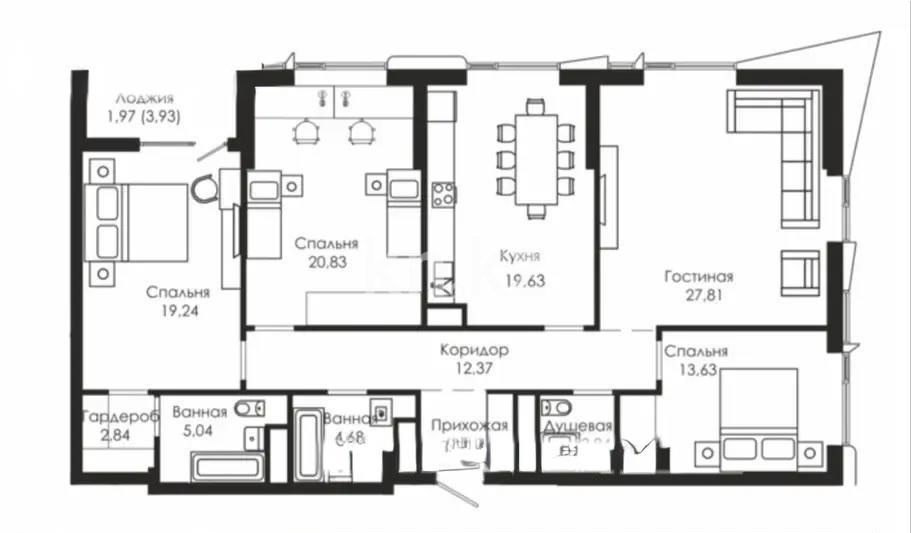 Продажа 4-комнатной квартиры, 138 м² в Астане