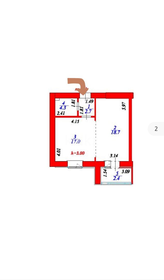 Продажа 1-комнатной квартиры, 45.1 м² в Астане - фото 2
