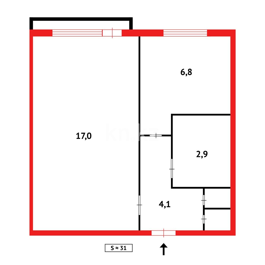 Продажа 1-комнатной квартиры, 31 м² в Темиртау - фото 9
