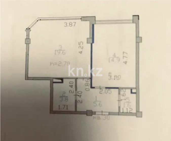 Продажа 1-комнатной квартиры, 45 м² в Астане