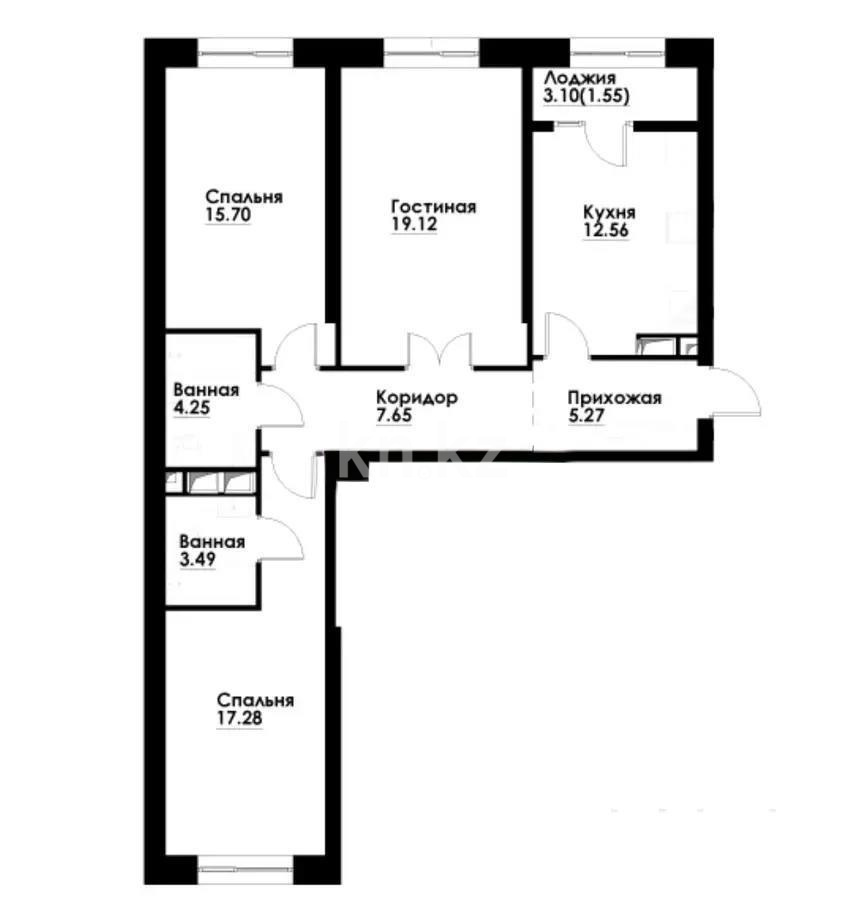 Продажа 3-комнатной квартиры, 87 м², ул. Навои, дом  30а/1 в Алматы