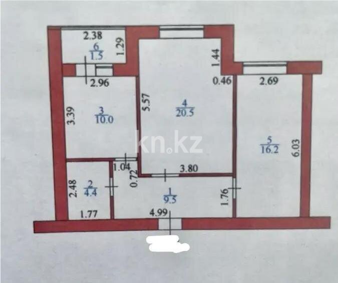 Продажа 2-комнатной квартиры, 62.1 м² в Астане - фото 5