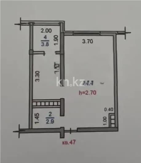 Продажа 1-комнатной квартиры, 38 м² в Алматы