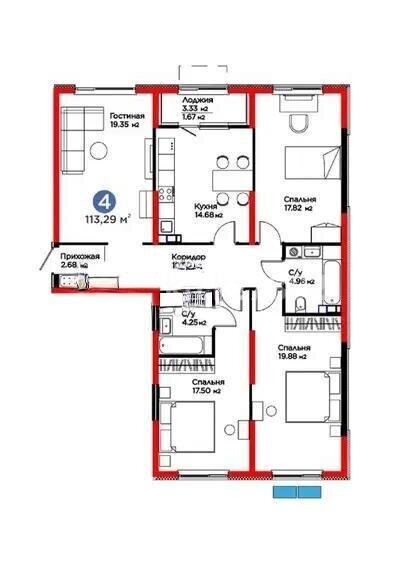 Продажа 4-комнатной квартиры, 113.29 м² в Алматы - фото 7