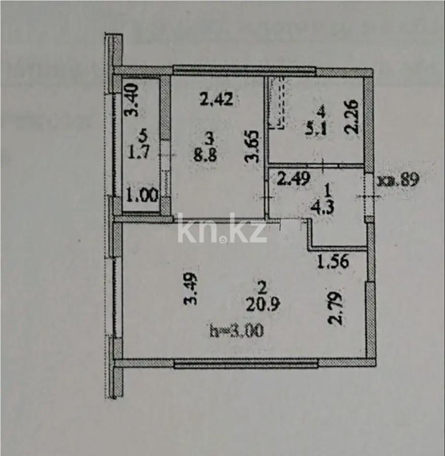 Продажа 1-комнатной квартиры, 40.8 м² в Астане