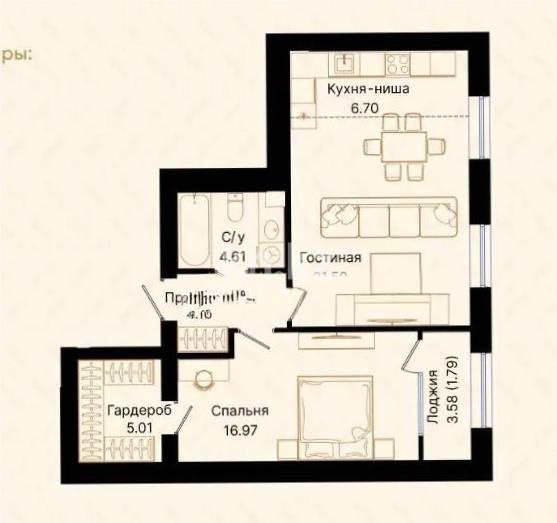 Продажа 2-комнатной квартиры, 61 м², ул. Панфилова, дом  85 в Астане