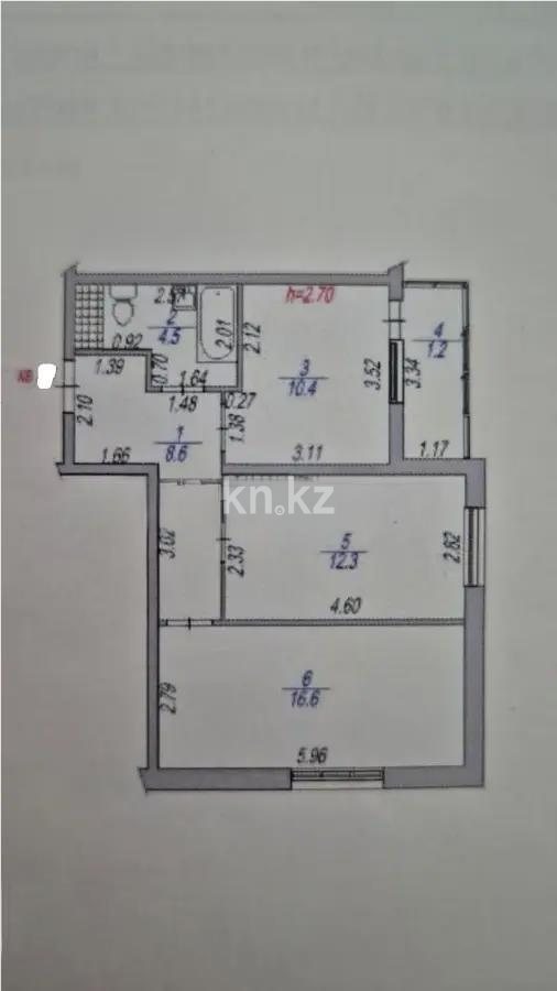 Продажа 2-комнатной квартиры, 53.6 м² в Алматы