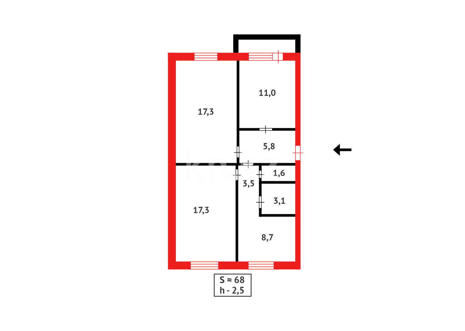 Продажа 3-комнатной квартиры, 68 м², 9-й мкр. в Темиртау - фото 13
