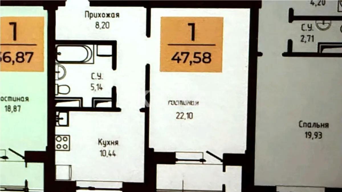 Продажа 1-комнатной квартиры, 48 м² в Астане