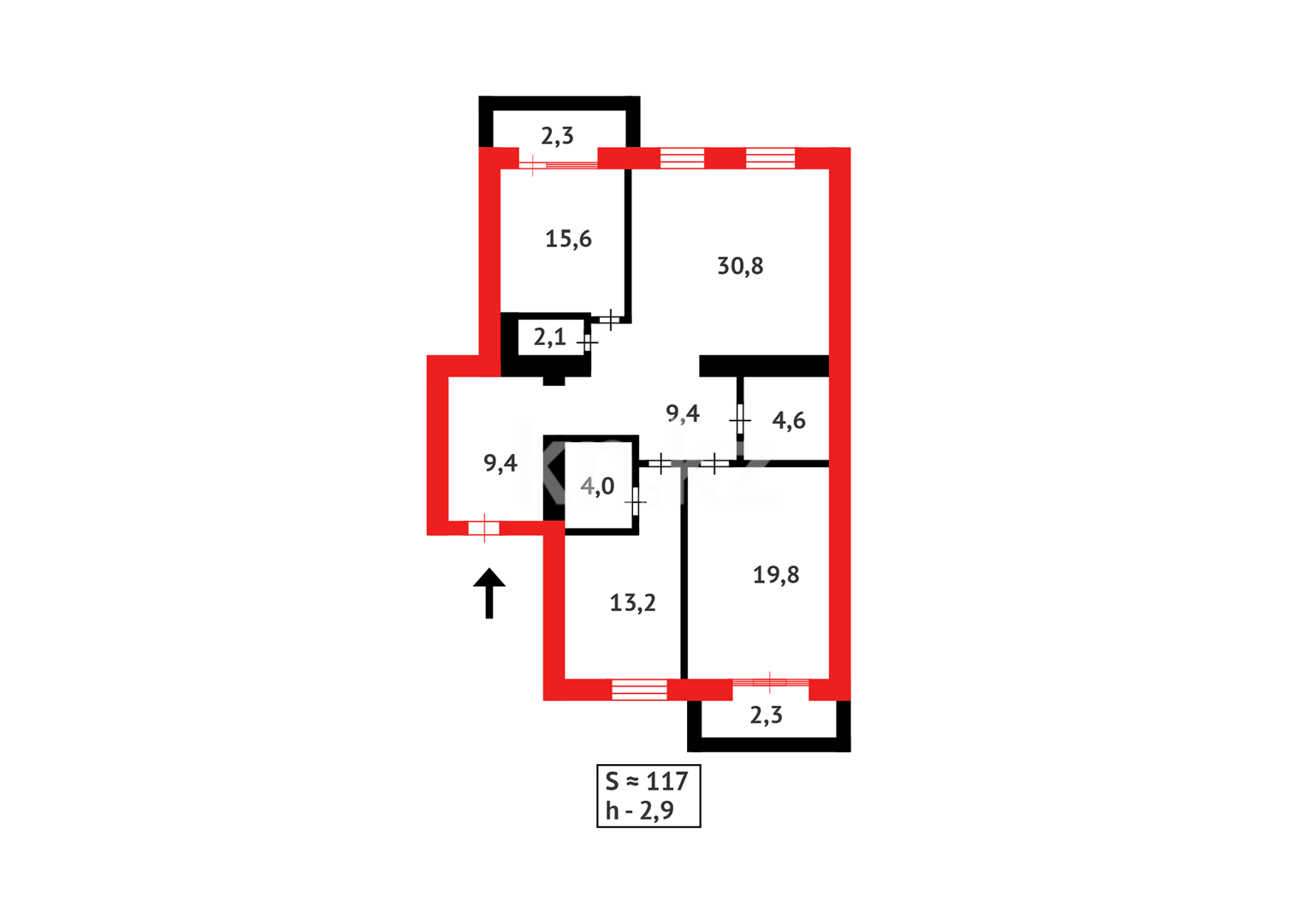 Продажа 3-комнатной квартиры, 116 м² в Караганде - фото 13