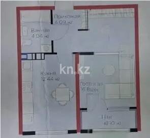 Продажа 1-комнатной квартиры, 38.92 м² в Алматы