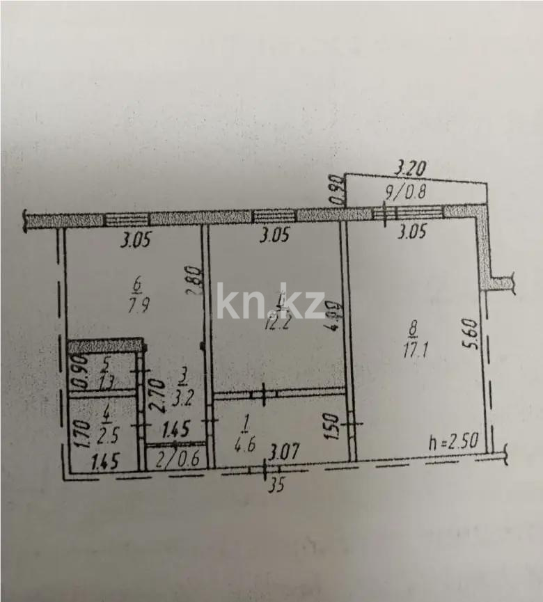 Продажа 2-комнатной квартиры, 50 м² в Темиртау