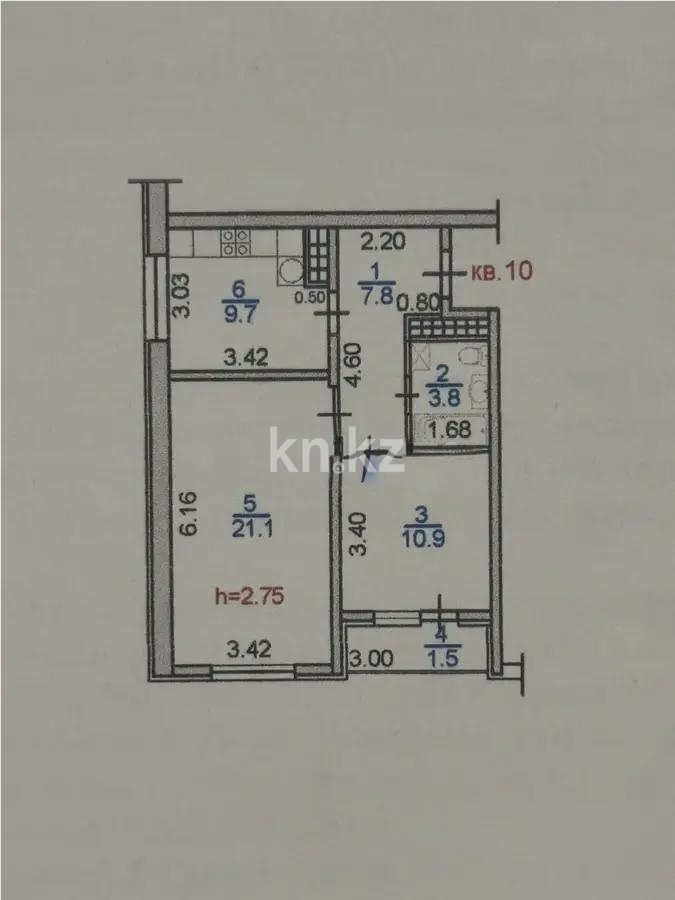 Продажа 2-комнатной квартиры, 55 м² в Алматы