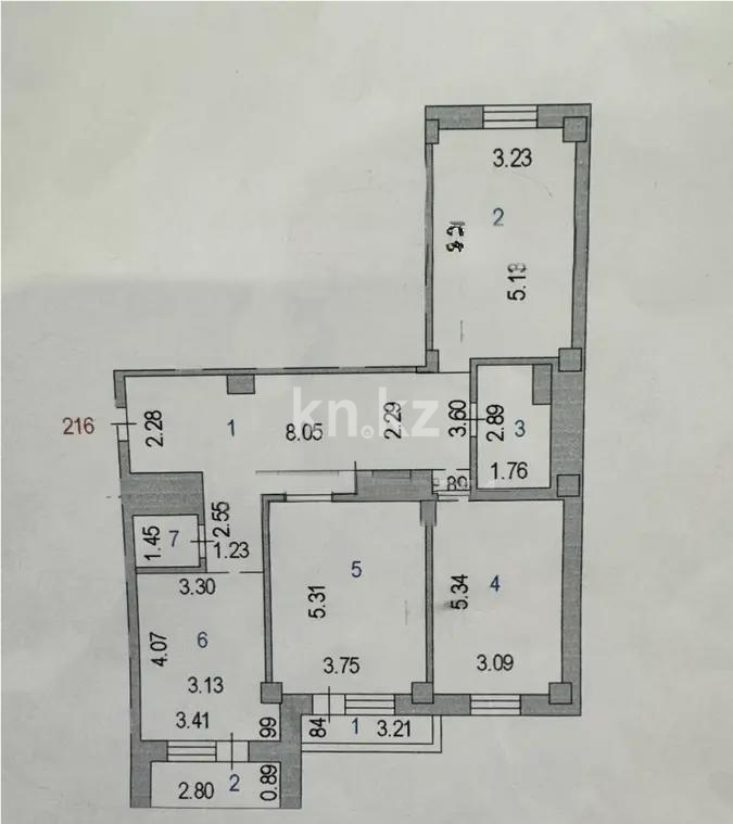 Продажа 3-комнатной квартиры, 92 м², пр. Абая, дом  8 в Астане - фото 7