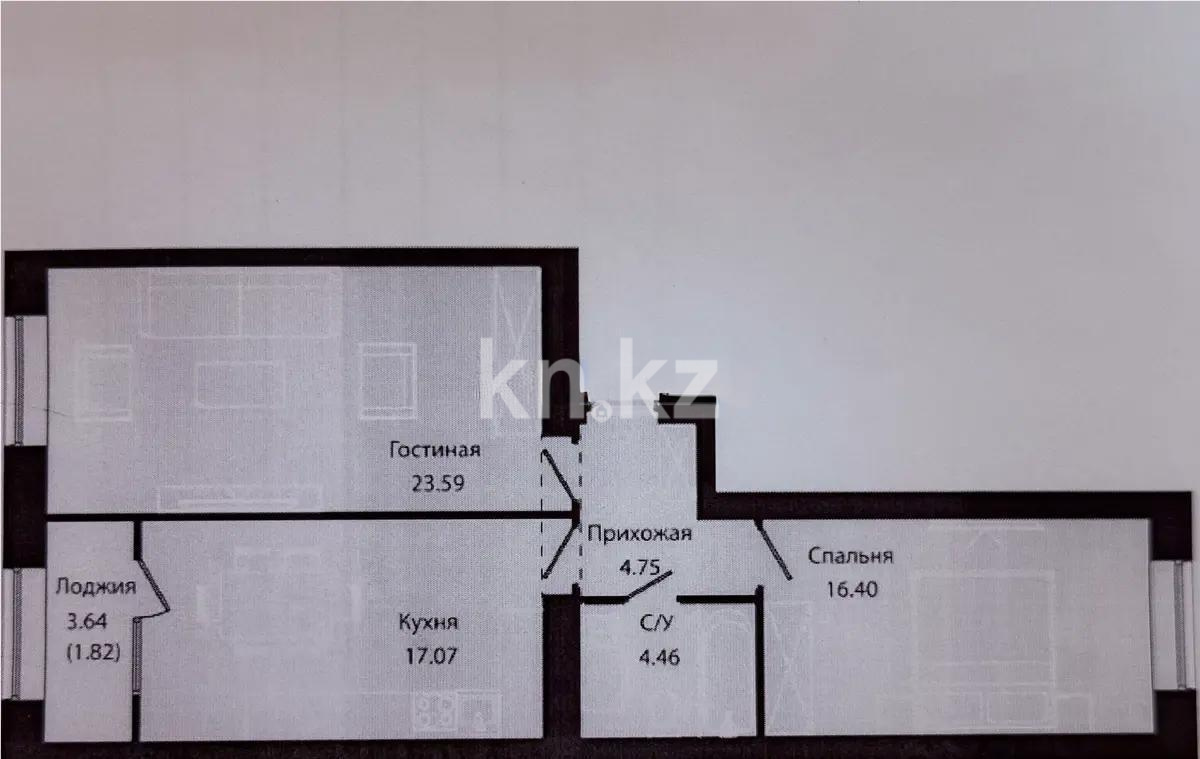 Продажа 2-комнатной квартиры, 68 м² в Астане