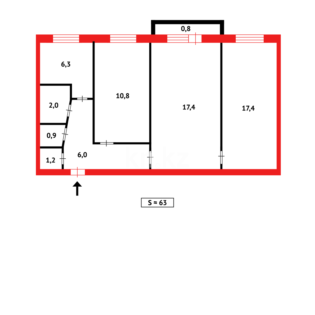 Продажа 3-комнатной квартиры, 61 м² в Караганде - фото 19