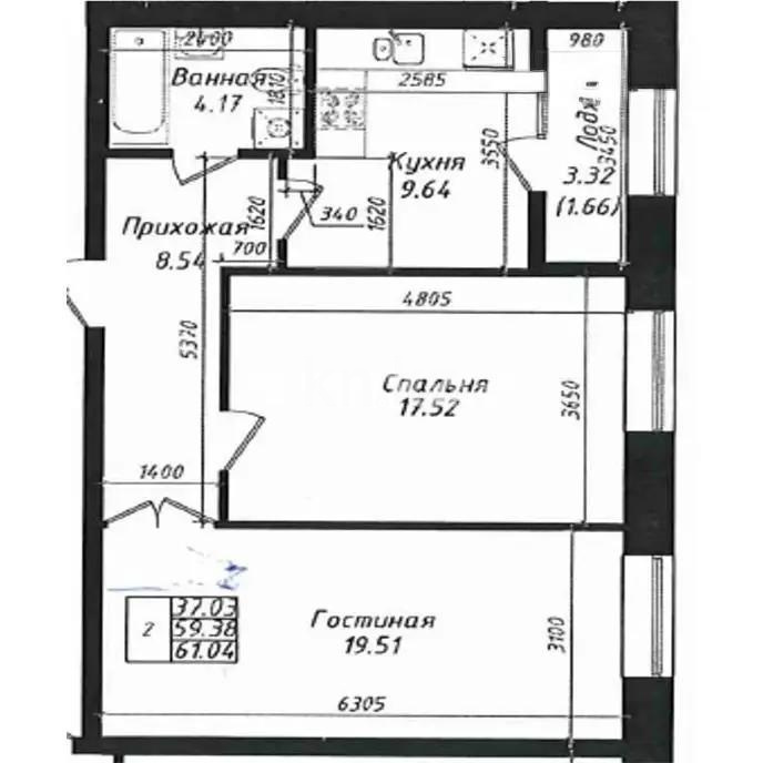 Продажа 2-комнатной квартиры, 61.04 м² в Астане - фото 6