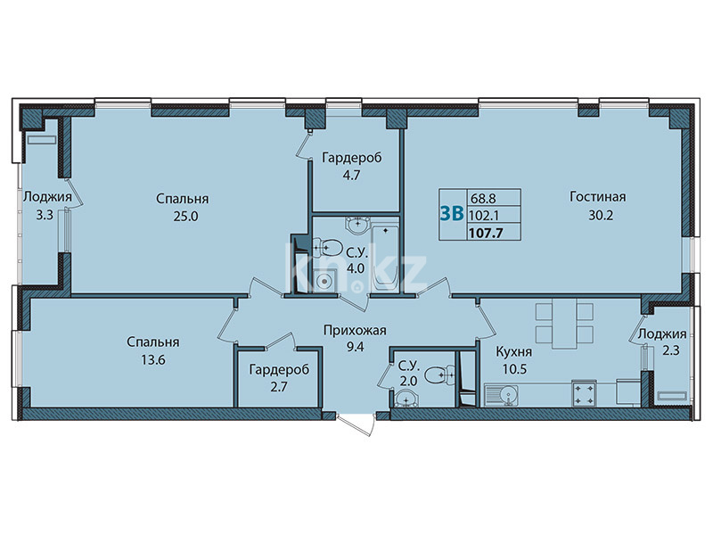 Продажа 3-комнатной квартиры, 105 м², пр. Абая, дом  130 в Алматы - фото 3