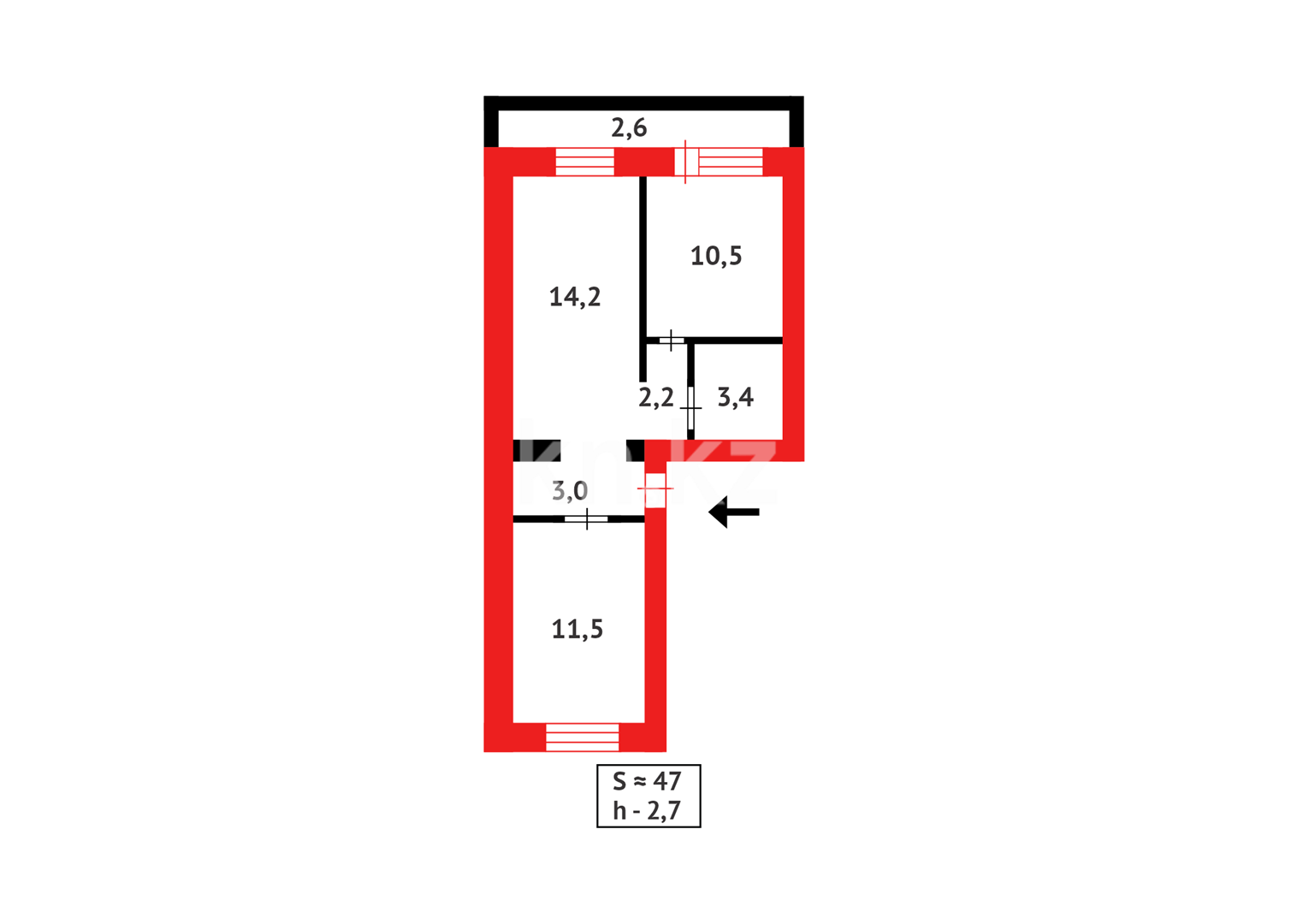 Продажа 2-комнатной квартиры, 47 м² в Сарани - фото 7