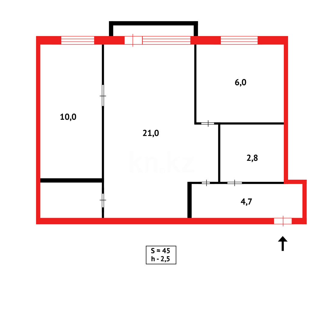Продажа 2-комнатной квартиры, 44 м², ул. Сейфуллина в Темиртау - фото 8