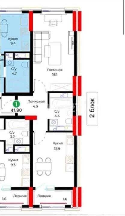 Продажа 2-комнатной квартиры, 49 м² в Астане - фото 2