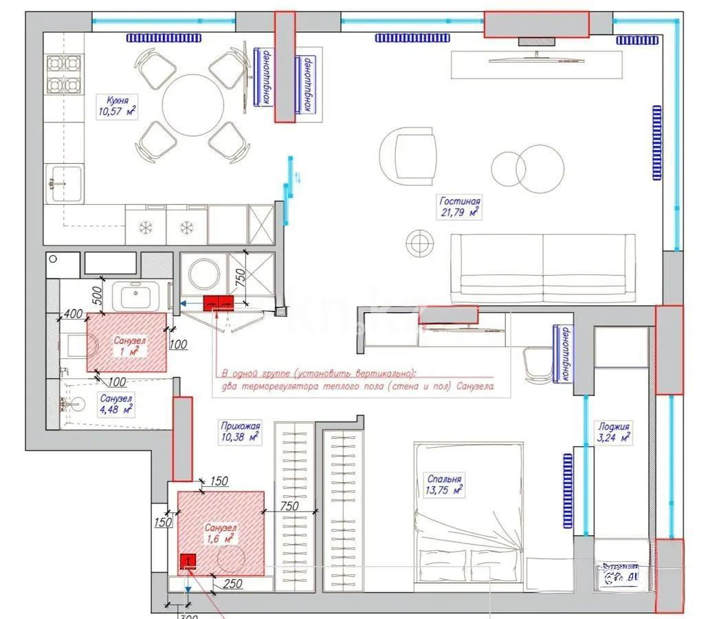 Продажа 2-комнатной квартиры, 65.8 м² в Астане - фото 3