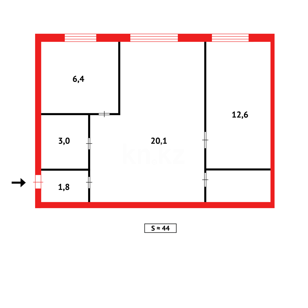 Продажа 2-комнатной квартиры, 46 м² в Темиртау - фото 7