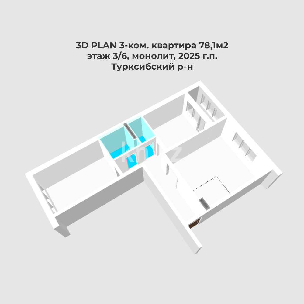 Продажа 3-комнатной квартиры, 78.1 м² в Алматы - фото 11