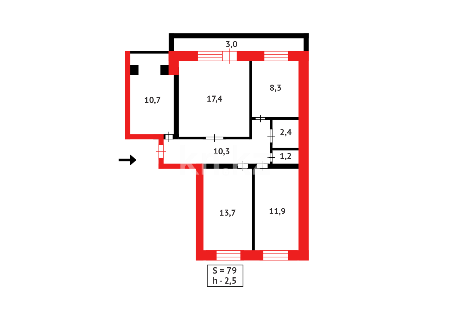 Продажа 4-комнатной квартиры, 78 м² в Караганде - фото 30