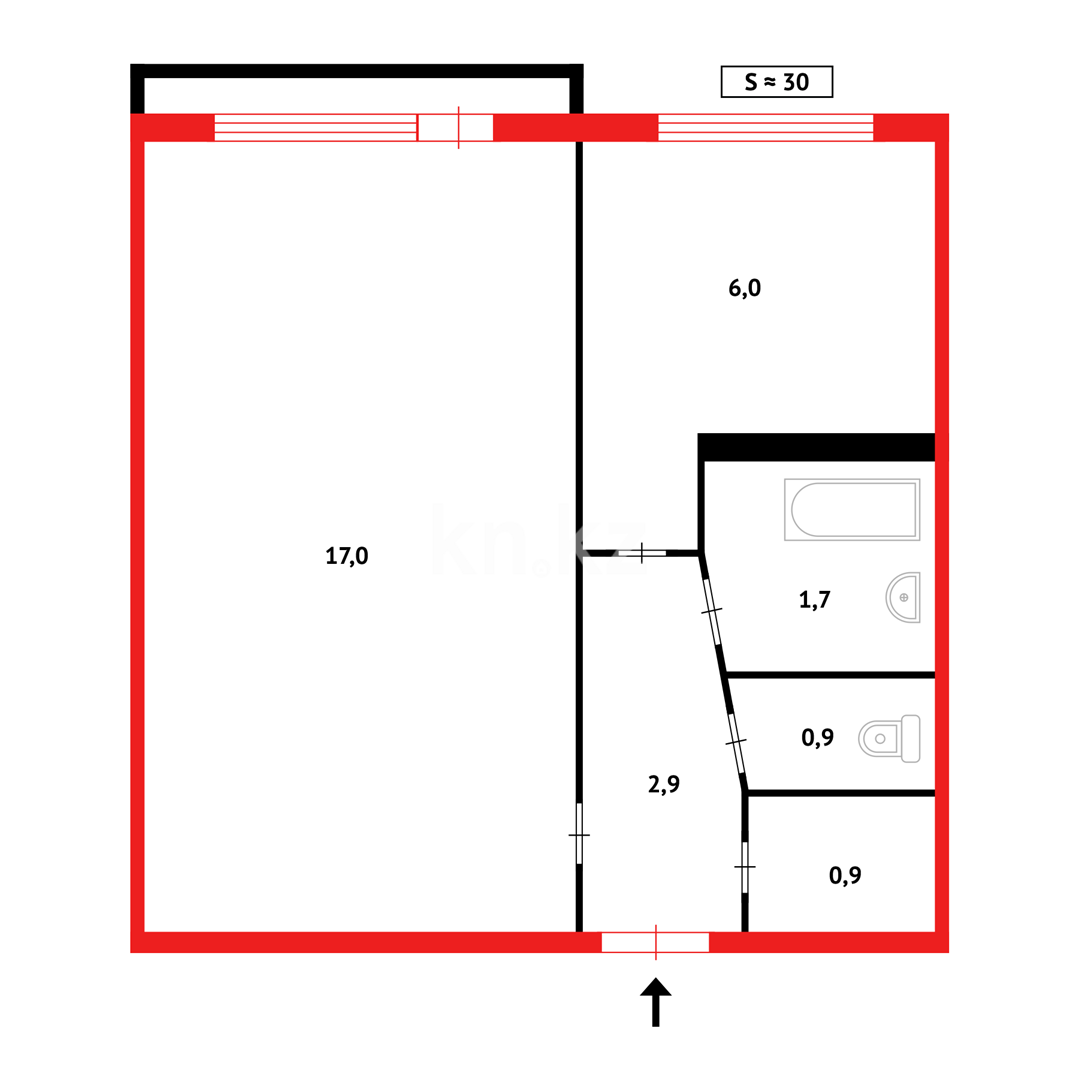 Продажа 1-комнатной квартиры, 31 м² в Караганде - фото 7