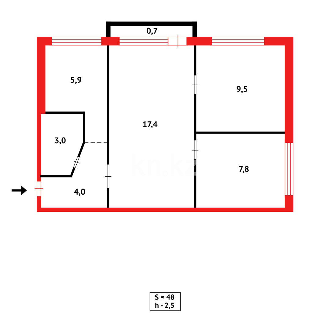 Продажа 3-комнатной квартиры, 48 м² в Караганде - фото 13
