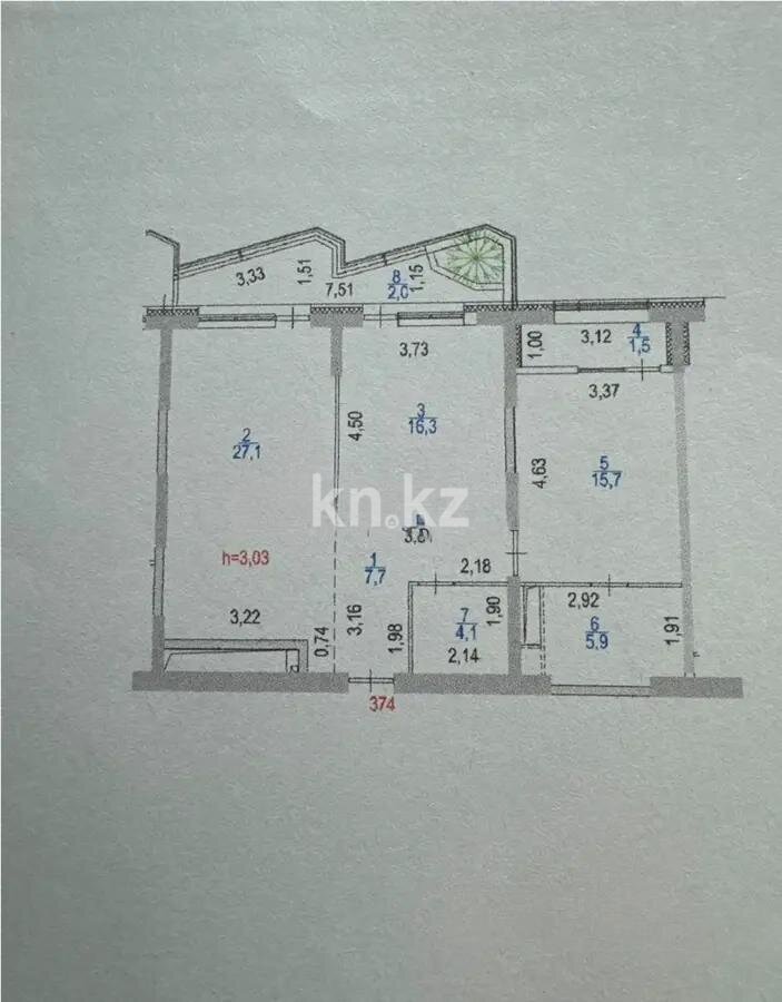 Продажа 2-комнатной квартиры, 80.3 м² в Алматы