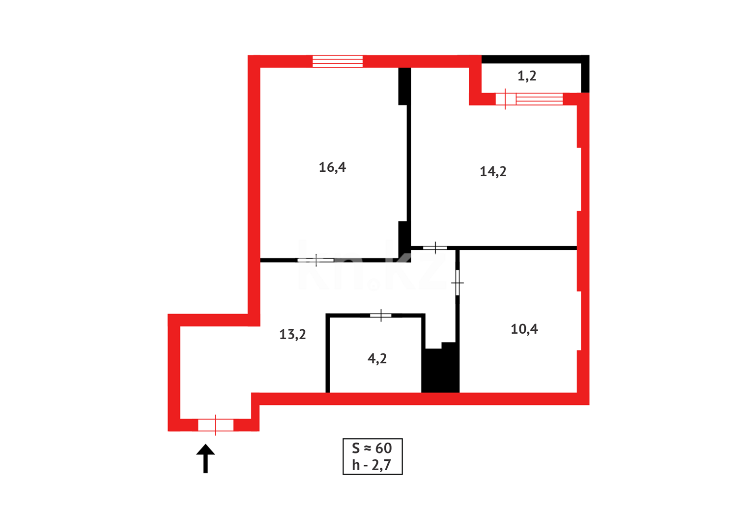 Продажа 2-комнатной квартиры, 60 м², ул. Баглановой в Астане - фото 18