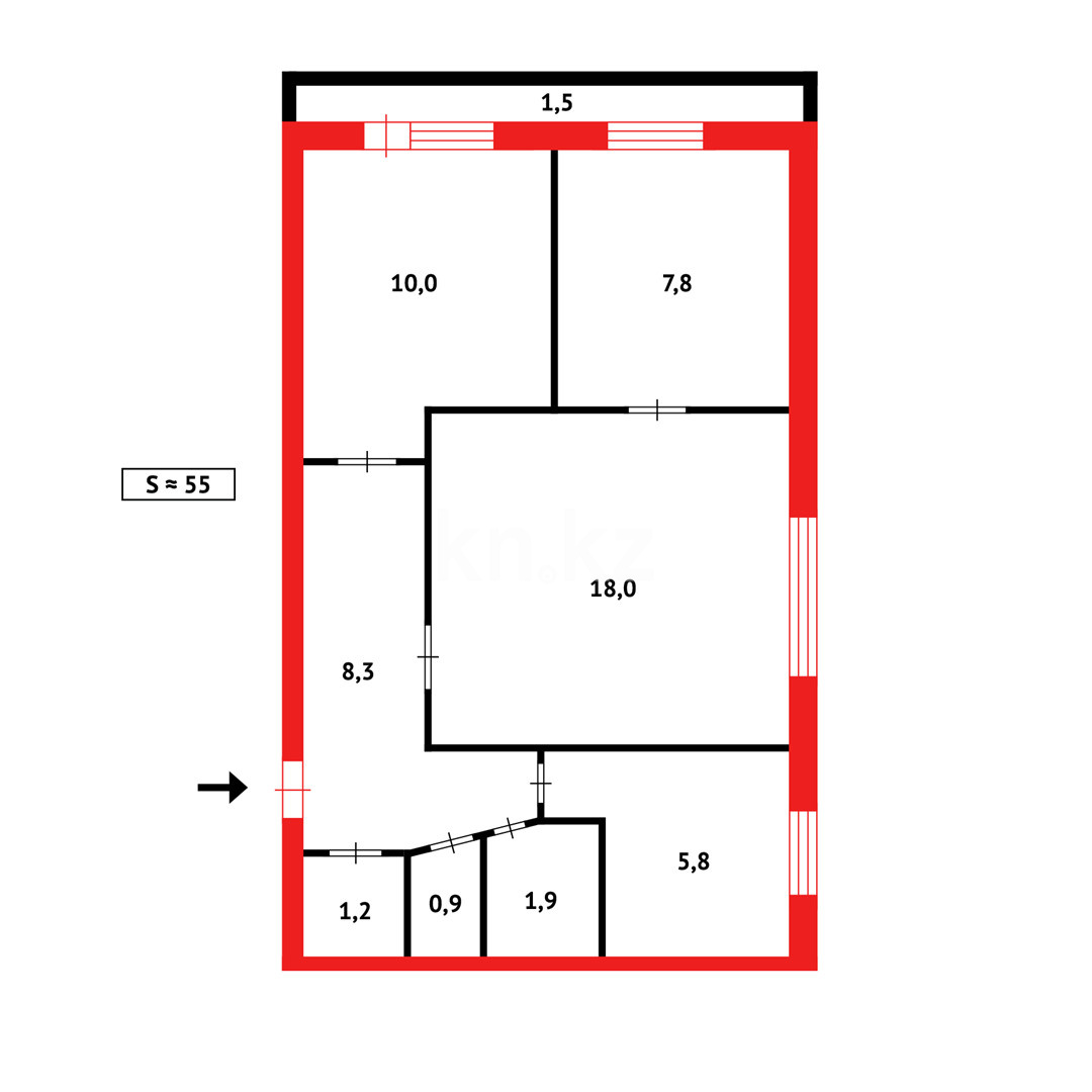Продажа 3-комнатной квартиры, 54 м², мкр-н 6-й в Темиртау - фото 21