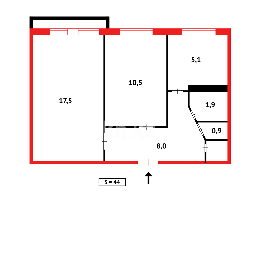 Продажа 2-комнатной квартиры, 44 м² в Темиртау - фото 10