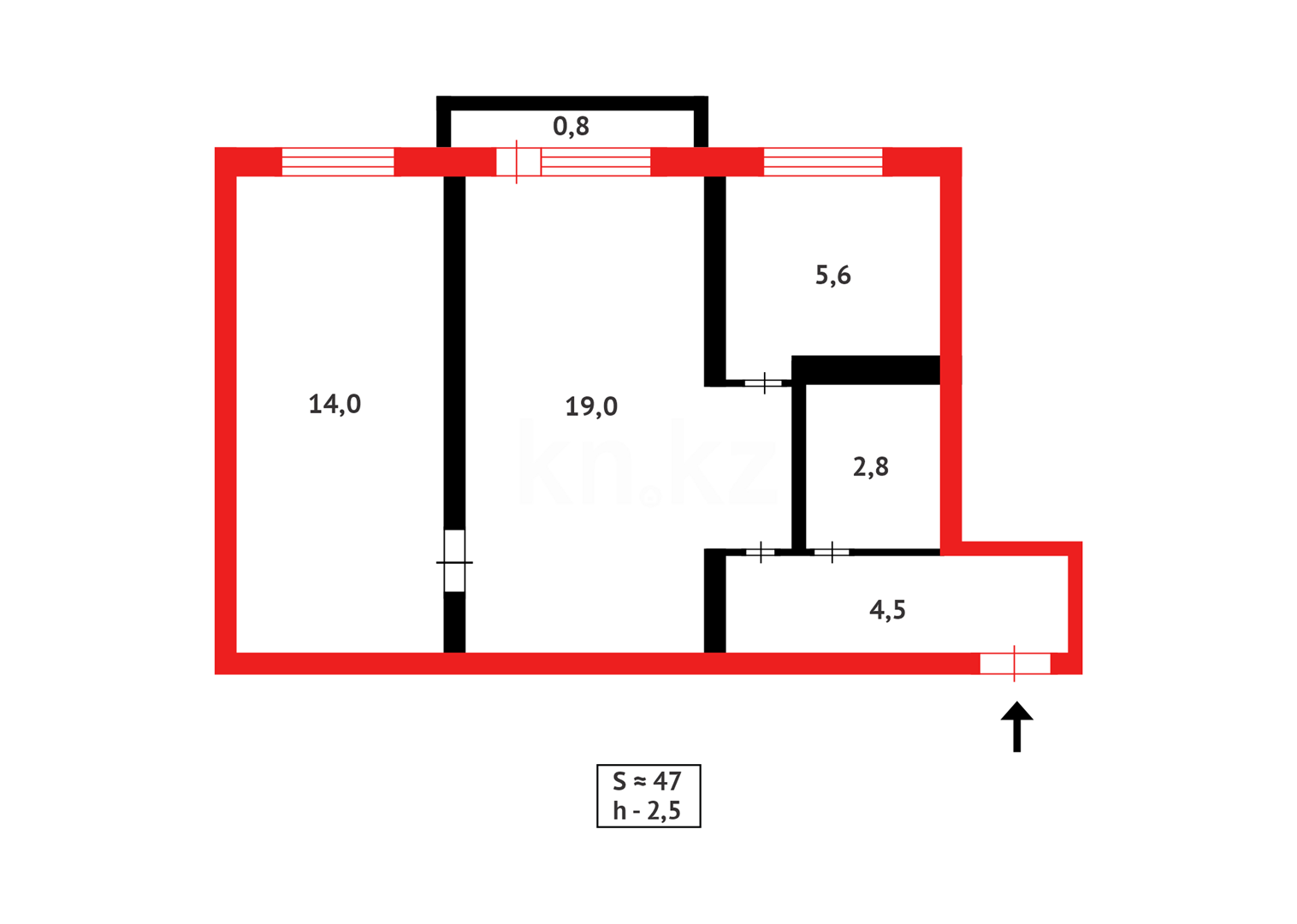 Продажа 2-комнатной квартиры, 45 м² в Абае - фото 7