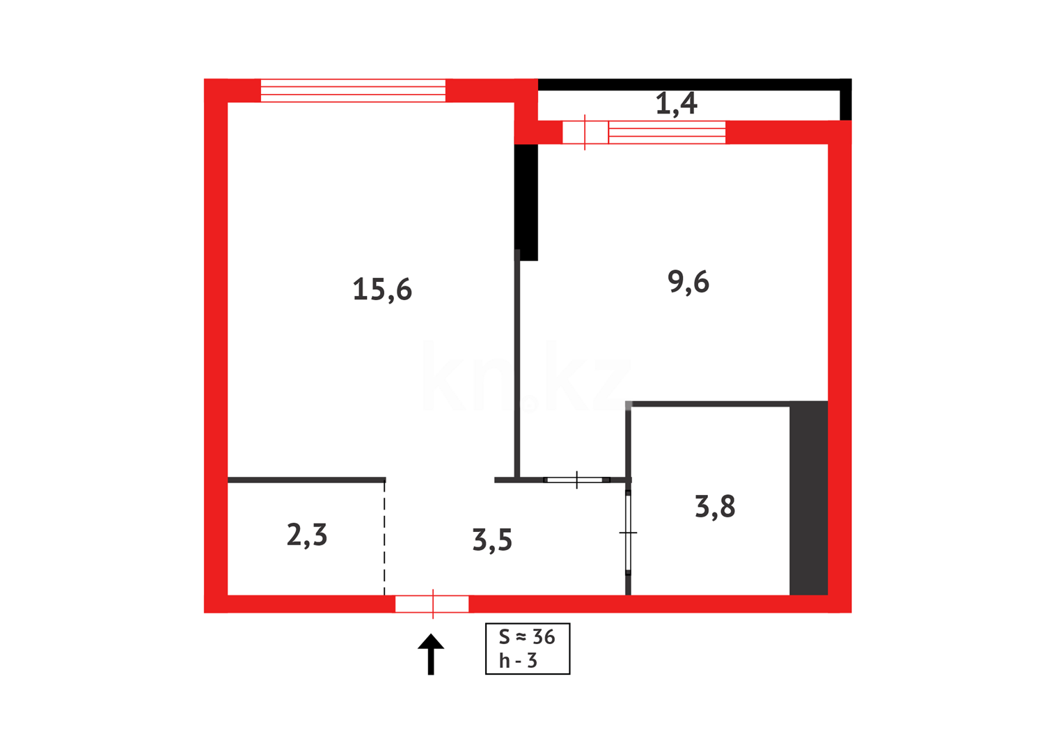 Продажа 1-комнатной квартиры, 36.19 м², ул. Мухаммед Али Джинна в Астане