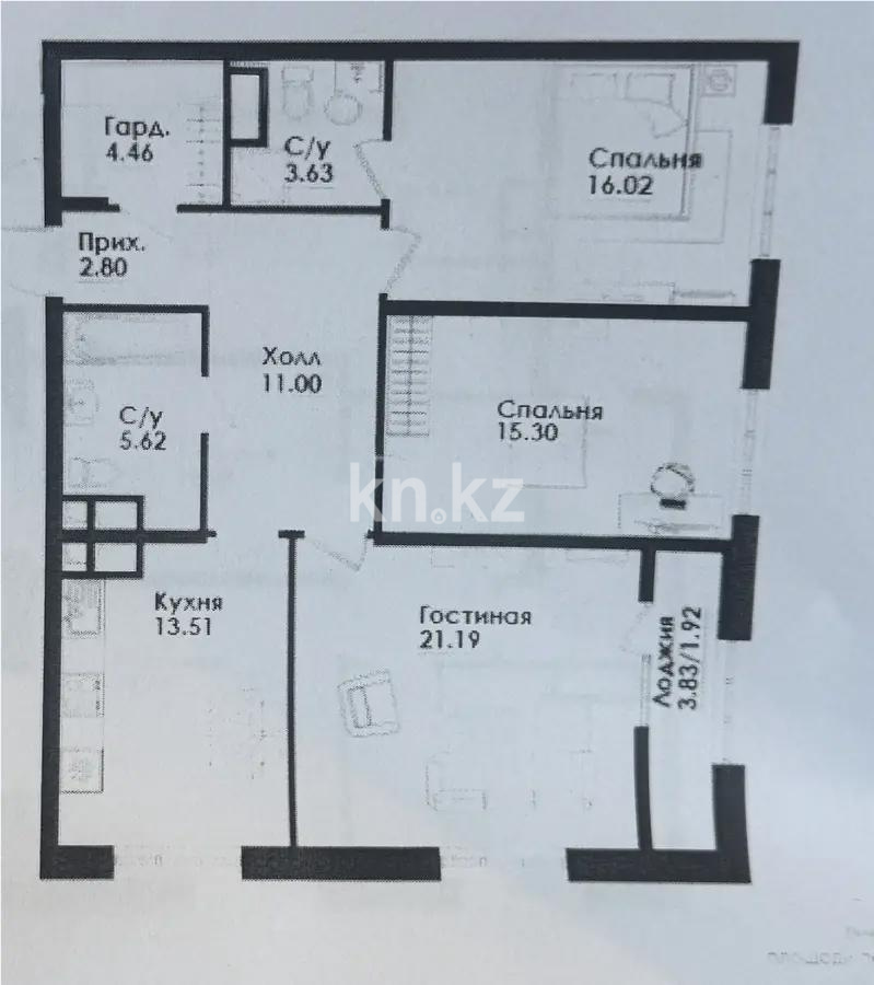 Продажа 3-комнатной квартиры, 95.45 м², ул. Симферопольская, дом  1/2 в Алматы