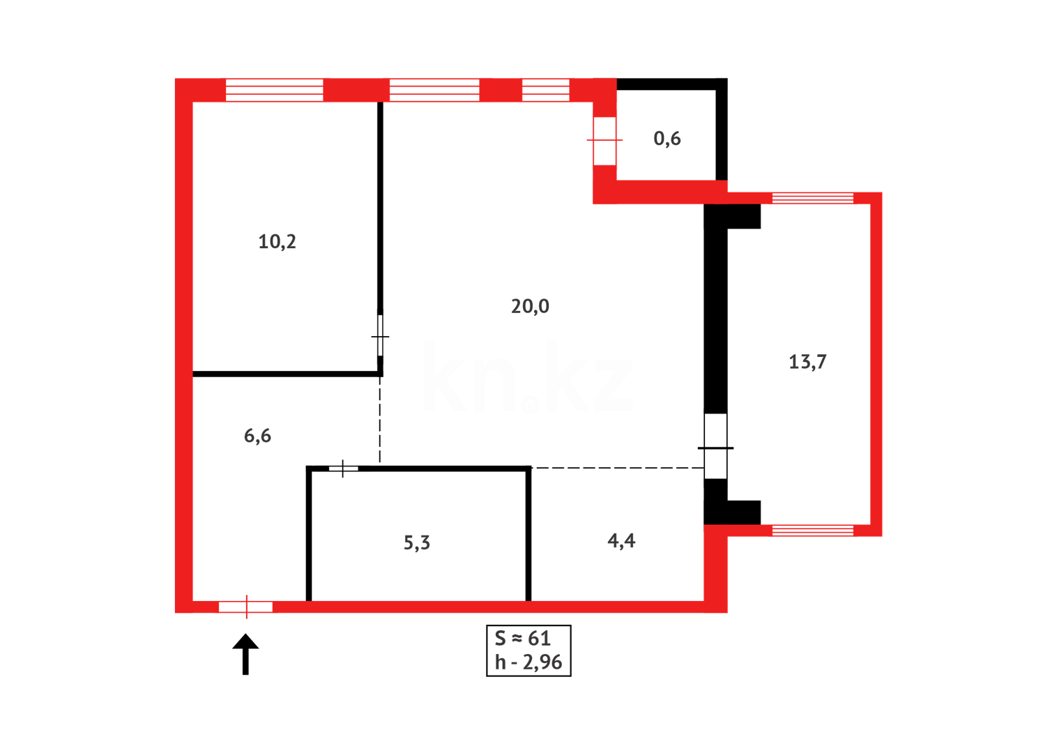 Продажа 3-комнатной квартиры, 59.6 м² в Астане - фото 12