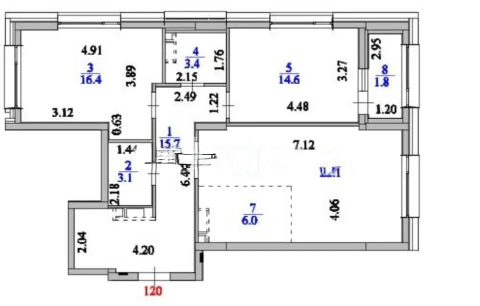 Продажа 3-комнатной квартиры, 83.3 м² в Астане