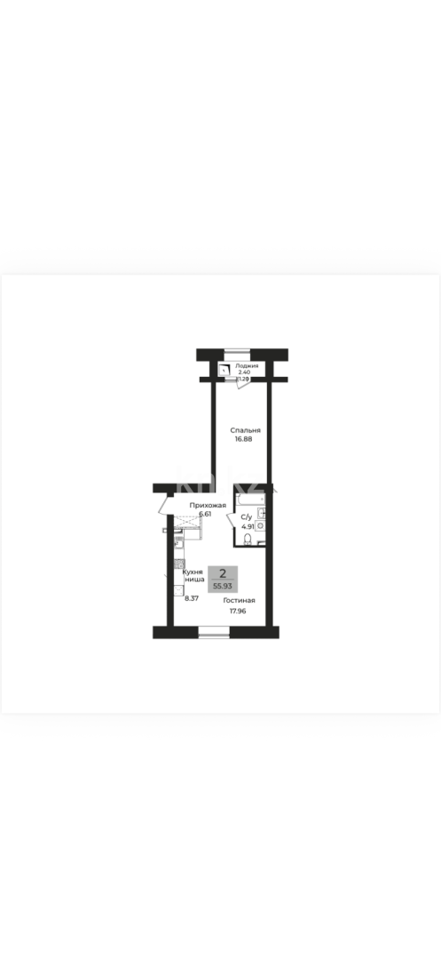 Продажа 2-комнатной квартиры, 55.93 м² в Астане - фото 4