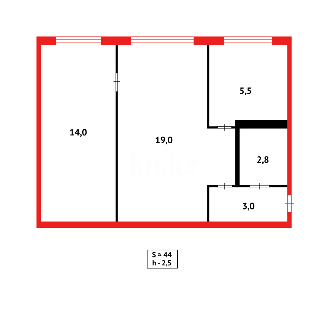 Продажа 2-комнатной квартиры, 44 м², пр. Н. Абдирова в Караганде - фото 15