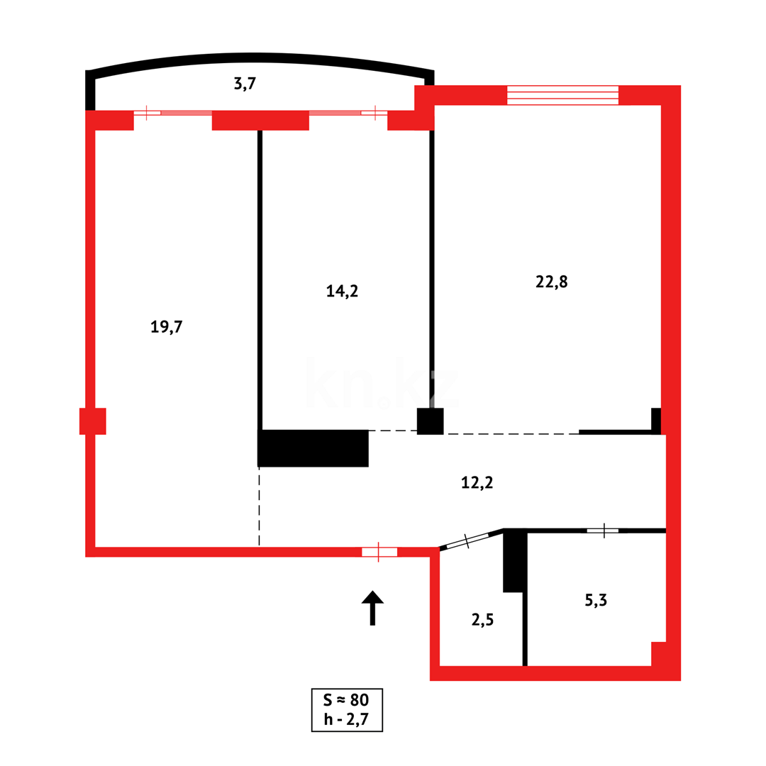 Продажа 2-комнатной квартиры, 80 м², пр. Республики в Караганде - фото 15