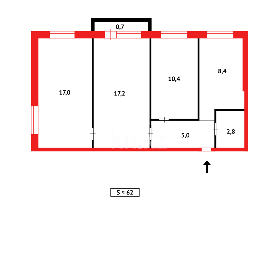 Продажа 3-комнатной квартиры, 62 м² в Караганде - фото 20