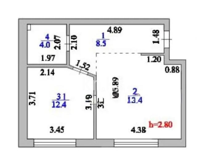 Продажа 2-комнатной квартиры, 44 м² в Астане