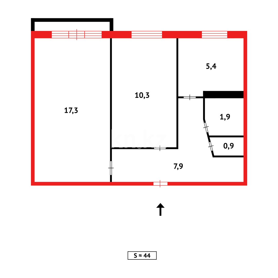 Продажа 2-комнатной квартиры, 43 м² в Темиртау - фото 10